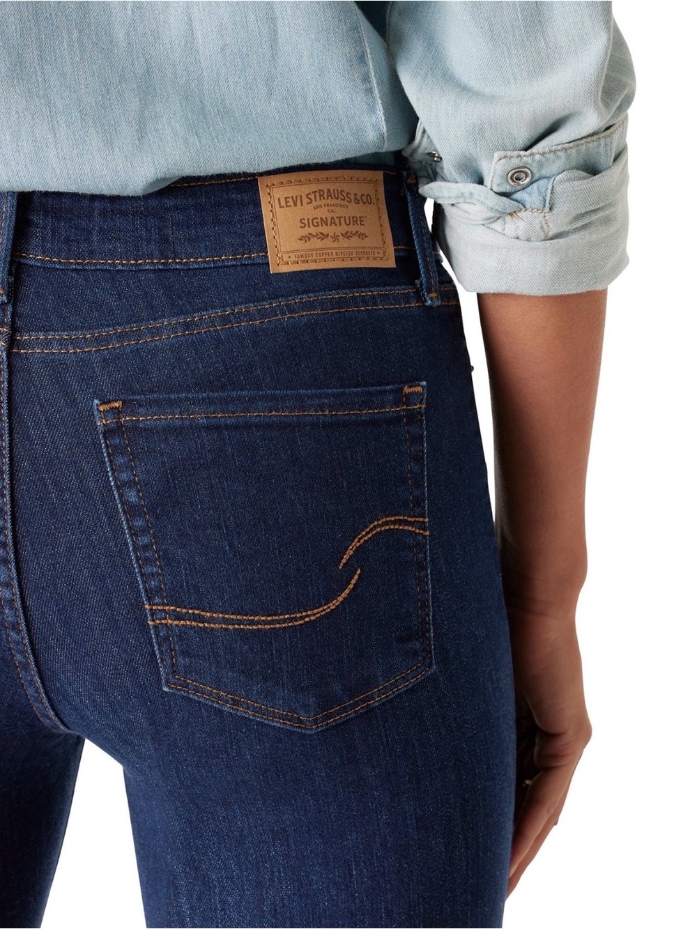 Levi Strauss Signature & Co. Mid Rise Bootcut Jeans - Dark Wash